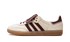 Adidas Handball Spezial WMNS in Off White Collegiate Burgundy with gum sole, available at ASEY SHOP Morocco.