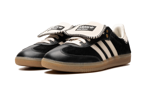 Adidas Samba Wales Bonner Black Pony Hair sneakers with gum sole, available at ASEY SHOP Morocco.