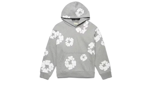 Denim Tears Hoodie The Cotton Wreath Grey front view – ASEY SHOP Morocco