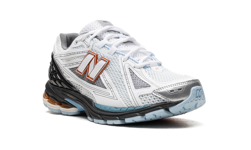 "Top view of New Balance 1906R sneakers – White Black Copper edition"