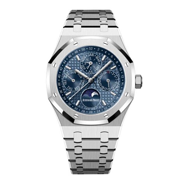 Audemars Piguet Royal Oak 26574ST, Perpetual Calendar, Steel, Blue Index Dial