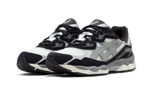 Close-up of ASICS Gel-NYC sneaker details in Ivory Clay Grey