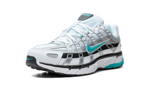 Nike P-6000 Dusty Cactus in white, silver, and turquoise, available at ASEY SHOP Morocco.