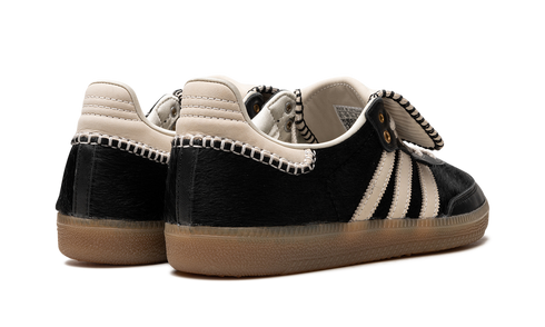 Adidas Samba Wales Bonner Black Pony Hair sneakers with gum sole, available at ASEY SHOP Morocco.
