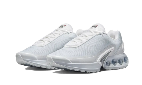 Nike Air Max DN White Metallic sneakers with sleek white design and metallic accents, available at ASEY SHOP Morocco.