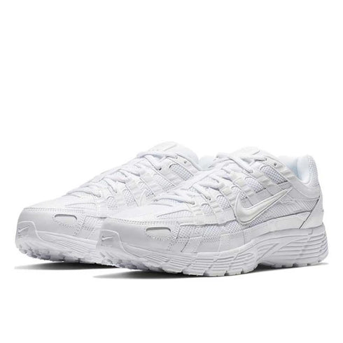 Nike P-6000 Triple White all-white sneaker with mesh and leather design, available at ASEY SHOP Morocco.