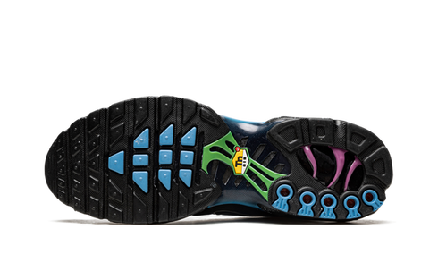 Nike Air Max Plus Stargazing sneaker in purple, blue, and black gradient, available at ASEY SHOP Morocco.