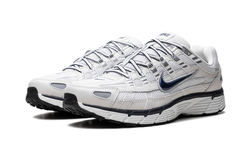 Nike P-6000 Obsidian Summit White sneaker with navy and white mesh-leather layers, available at ASEY SHOP Morocco.
