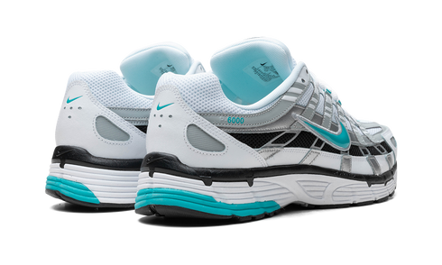 Nike P-6000 Dusty Cactus in white, silver, and turquoise, available at ASEY SHOP Morocco.
