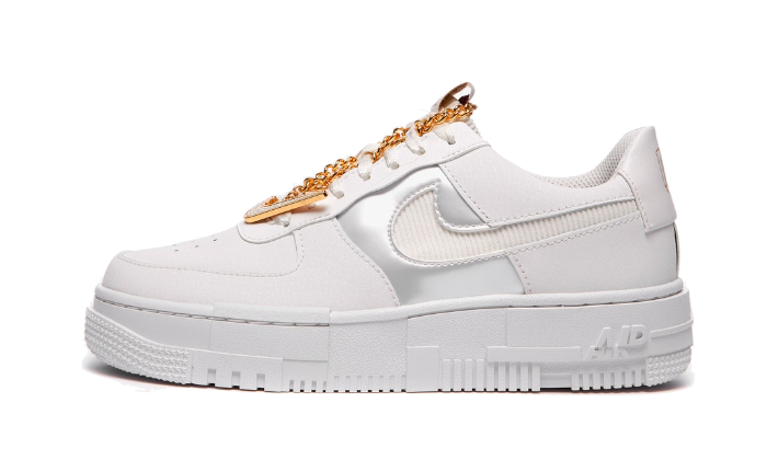 Air Force 1 Low Pixel Grey Gold Chain ASEY Shop Maroc