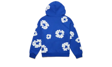 Charger l&#39;image dans la galerie, Close-up of Cotton Wreath graphic on Denim Tears hoodie in blue


