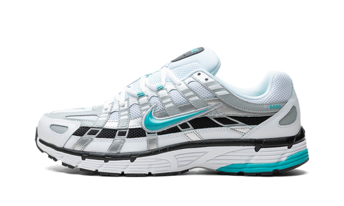 Nike P-6000 Dusty Cactus in white, silver, and turquoise, available at ASEY SHOP Morocco.

