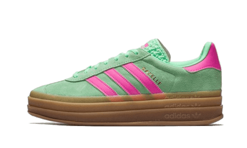 Adidas Gazelle Bold Pulse Mint Pink sneakers with platform sole, available at ASEY SHOP Morocco.