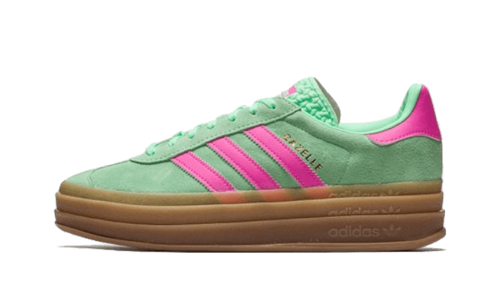 Adidas Gazelle Bold Pulse Mint Pink sneakers with platform sole, available at ASEY SHOP Morocco.