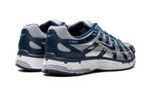 Charger l&#39;image dans la galerie, Nike P-6000 Armory Navy and Flat Silver sneaker with mesh and leather layers, available at ASEY SHOP Morocco.
