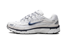 Charger l&#39;image dans la galerie, Nike P-6000 Obsidian Summit White sneaker with navy and white mesh-leather layers, available at ASEY SHOP Morocco.
