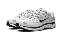 Charger l&#39;image dans la galerie, Nike P-6000 Obsidian Summit White sneaker with navy and white mesh-leather layers, available at ASEY SHOP Morocco.
