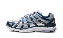 Charger l&#39;image dans la galerie, Nike P-6000 Armory Navy and Flat Silver sneaker with mesh and leather layers, available at ASEY SHOP Morocco.
